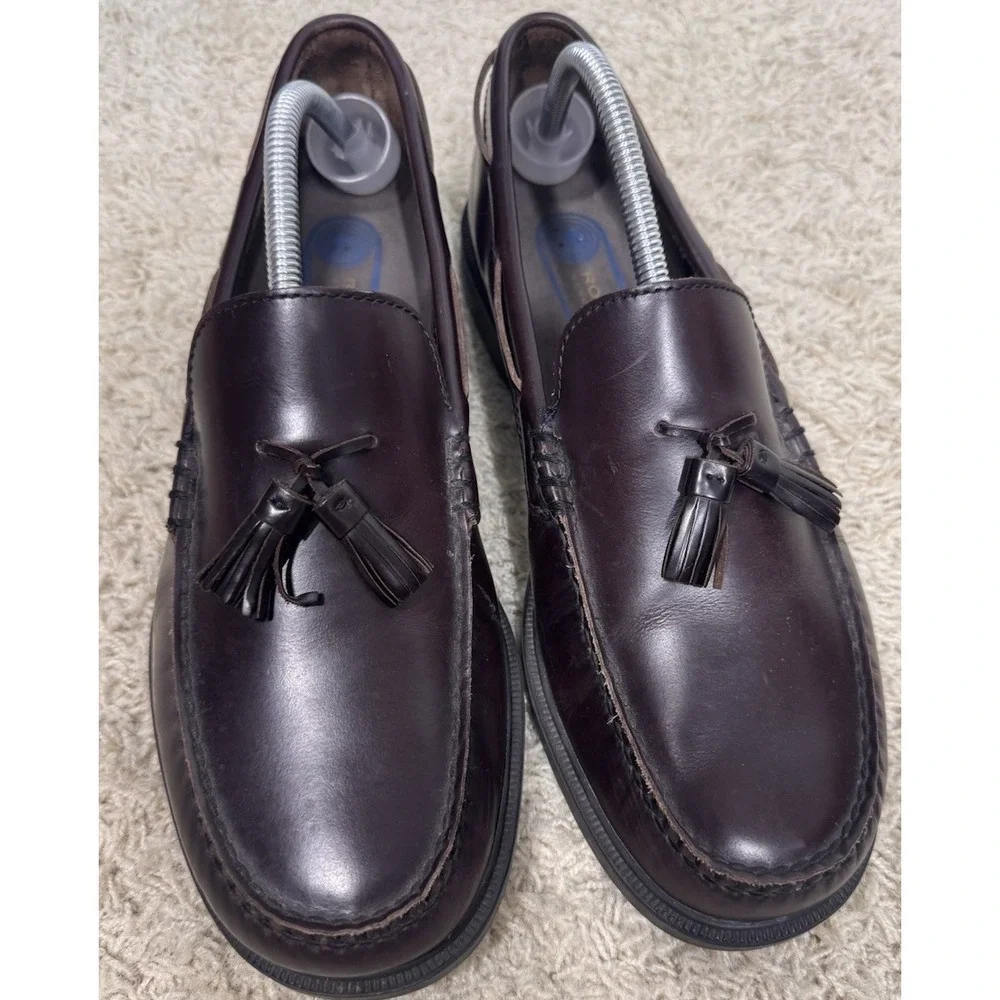 Rockport Burgundy Leather Whitlaw Tassel Loafers Men's 11 Slip On Comfort Career